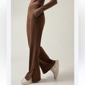 Like New Athleta Venice Flare Pant Mahogany Brown Wide Leg Sport, XL